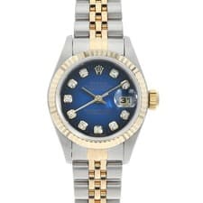 ROLEX Datejust 10P Diamond 69173G blue Gradation T Number second hand Women