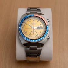 Seiko 6139 6001  Pogue Automatic Chronograph Watch  Yellow Dial 1970