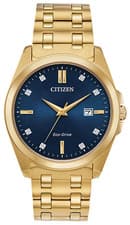 Citizen Corso Diamond Accent Eco-Drive Blue Dial Mens Watch BM7103-51L