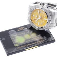BREITLING AVENGER II SEAWOLF A17331 44mm SS Yellow Dial Automatic Date #C280