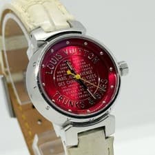 LOUIS VUITTON Watch Tambour TRUNKS&BAGS SC1499 Q121N Silver Red Quartz Women's