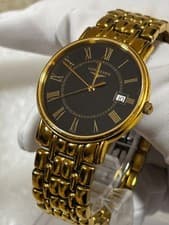 【NM】 Longines Grand L4.720.2 black Quartz Men's Watch　175th Anniversary Limited