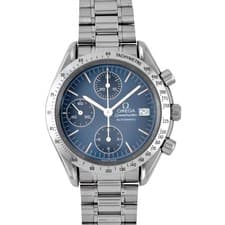 OMEGA Speedmaster Chronograph Automatic Date Watch 3511.80 Round Silver Blue