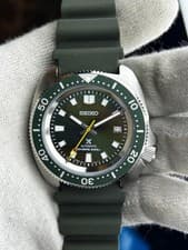 Seiko Prospex Automatic Diver 200m Green Dial Rubber Strap Men's Watch Date