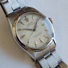 Rolex Oyster Perpetual Ref 6084 Mens 34mm 1950s Automatic Bubble Back RA715