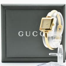 【EXC+5 in BOX】GUCCI 1900L 19mm gold Dial Bangle Quartz Women's Watch From JAPAN