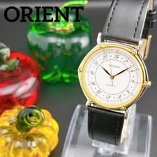 Orient Cosmonaut Quartz Wristwatch 58400270 White Gold Black 24hour Rare
