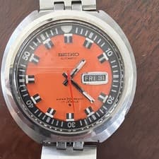 Vintage Seiko Orange Turtle Dial Automatic 6106-7107 Day Date Watch Mens 1970