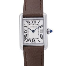 CARTIER tank mast SM H29.5mmxW22mm Stainless Steel/Leather Silver Dial WSTA0042