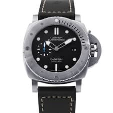 PANERAI Luminor 1950 Submersible 3 Days Titanio 47mm TI/Leather Black Dial P...