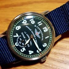 Shuttlemanski Military Pilot Hand-wound Men's Watch Black Dial From Japan
