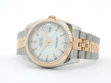 Rolex Datejust 36 White Stick Dial 18kt Yellow Gold & Stainless Steel 116233
