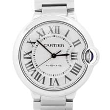 Ladies Cartier Ballon Bleu SILVER GUILLOCHE Stainless 36mm 3284 W6920046 Watch