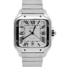 Cartier Santos WHITE ROMAN Stainless Steel 39.8mm Automatic 4072 WSSA0018 Watch