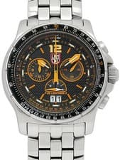 LUMINOX Series 9380 L 35 Lightning 2 9382 44mm Black Orange Dial Steel #T485