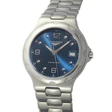 Longines Conquest 35mm SS Quartz Men's Watch Blue Dial Used