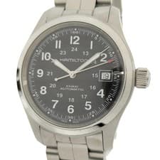 HAMILTON Khaki Field Date Men's Watch Automatic SS Black Dial H704551 Authentic