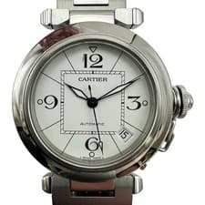 Cartier Pasha C W31074M7 White Stainless Steel Automatic Mens Watch #OK1430