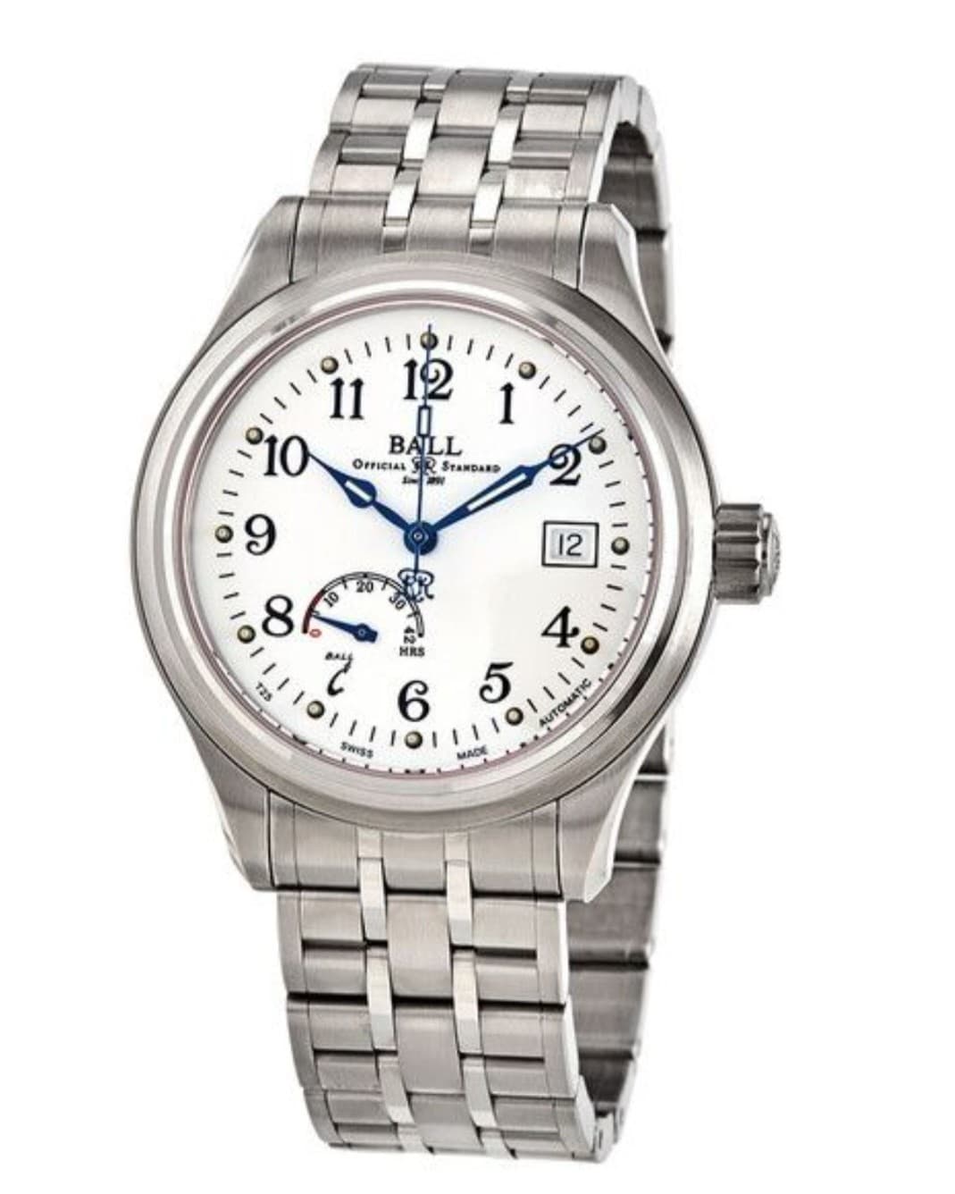 BALL  Trainmaster Power Reserve White Dial Blue Hands NM1056D-S1J-WH