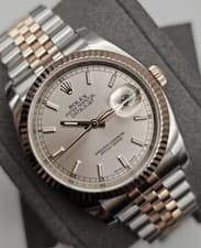 Rolex Datejust 36mm 18K Rose Gold Steel Pink Dial Unisex Watch 116231