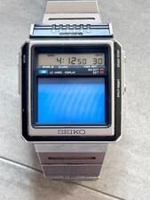 Seiko T001-5000 TV Watch Digital Vintage Original Bracelet Japan Mens LCD Rare