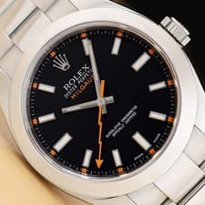 2008 CARD ROLEX MILGAUSS 116400 BLACK DIAL STAINLESS STEEL 40MM AUTOMATIC WATCH