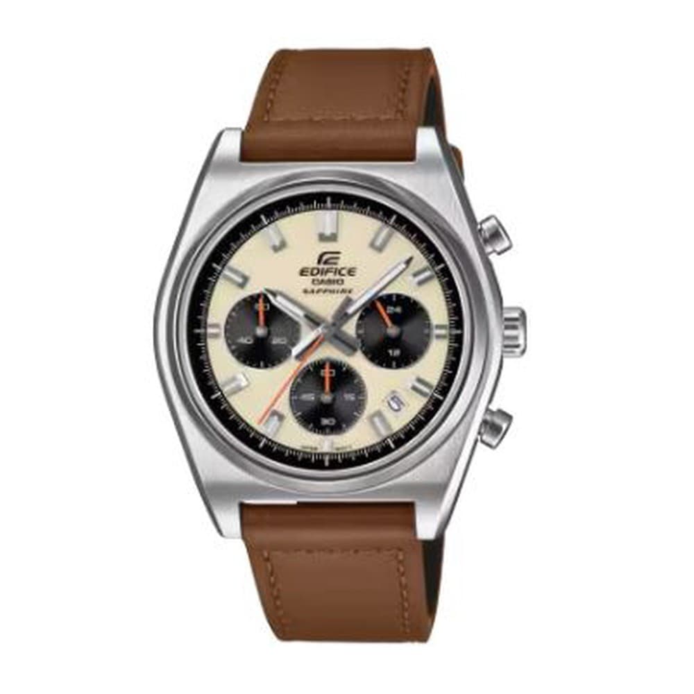 Casio Edifice EFB-730L-7A Sapphire Glass Chronograph Leather Men's Watch EFB730