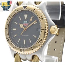 TAG HEUER Vintage SEL S95.206M Men’s Quartz Watch Gold Silver Black Dial [Exc+5]
