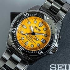 **Limited 1000 w/Box** SEIKO SCUBA MASTER 200 5M45-6A60 Kinetic Orange 46mm Men