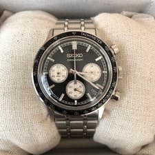 SEIKO Selection SBTR055 Chronograph Black Dial Men's Watch Excellent Condition