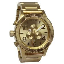 Nixon 51 30 CHRONO All Gold Quartz Chronograph Mens 51mm Japan Movement