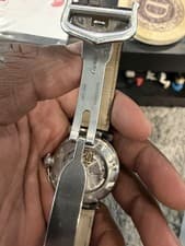 CARTIER 2379 w/CUSTOM 18k WHITE GOLD DIAMOND PAVE DIVER’S GRILL AND STEEL CASE