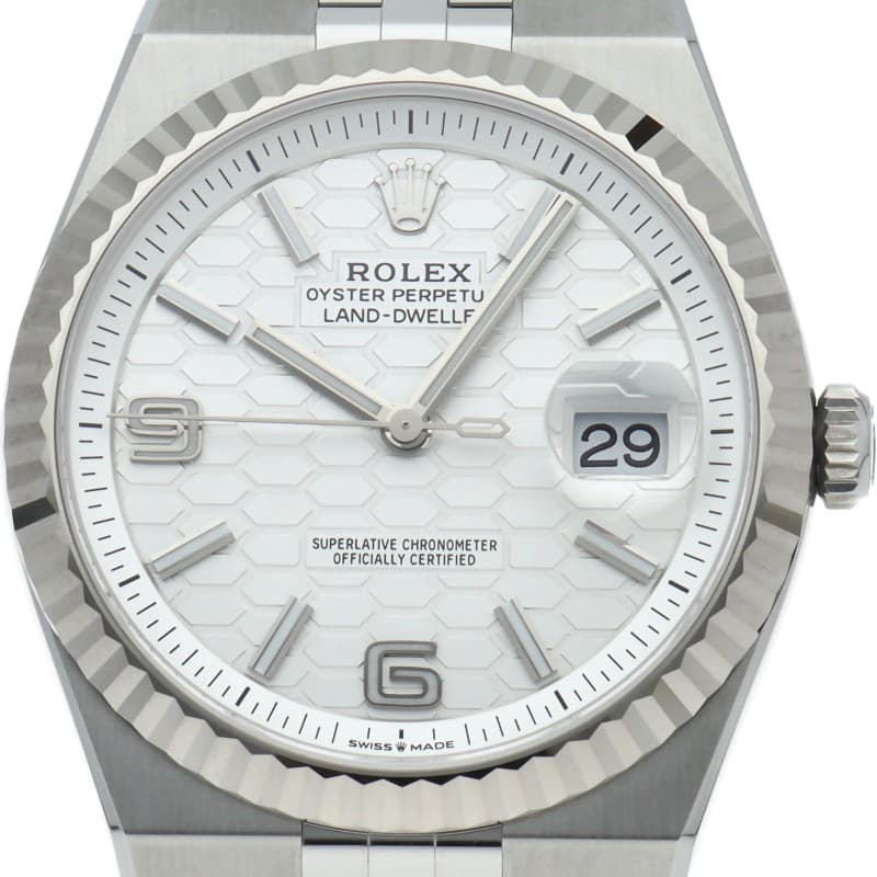 ROLEX Land-Dweller 40 Watch Honeycomb Motif 127334 K18WG/Stainless Steel men...