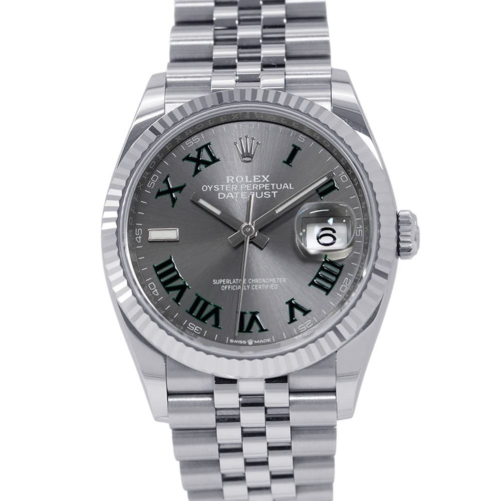ROLEX Datejust 36 36mm Stainless Steel 18K White Gold Slate Dial 126234