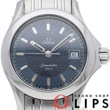 Omega Seamaster 120M Quartz 25mm 2581.81 Box 1 Link SS Ladies Watch Blue Finish