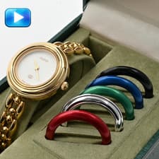 GUCCI 11/12.2 Change Bezel 6 Colors Gold Quartz 26mm Women's Watch [Very Good]