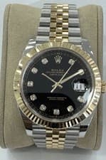 2024 Rolex Datejust #126333 - 41mm Jubilee Black 18K Fluted Bezel Yellow Gold