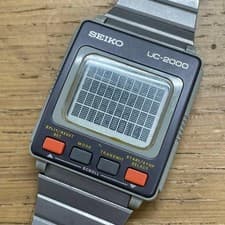 SEIKO UC-2000 UW01-0010 Digital Watch Square Vintage Working Japan Cleaned