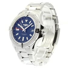 BREITLING AVENGER AUTOMATIC GMT 45MM SS BLUE DIAL DATE #C377