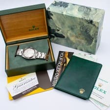 Vintage Rolex Oyster Precision 6426 34mm Silver Wristwatch with Box & Papers