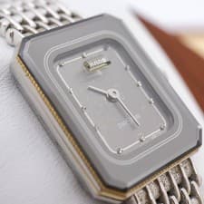 RADO DiaStar 135.1014.3 Gray Dial Square Quartz Woman Watch Used Working #66