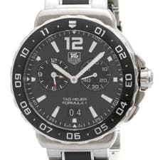 TAG HEUER Formula 1 Grand Date Alarm Steel Mens Watch WAU111C Polished BF585495