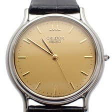 Seiko Credor Signo Thin Quartz Men's Watch Gold Dial Used From Japan