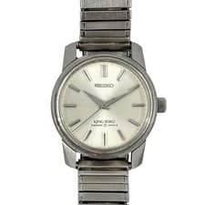 King Seiko 44-9990 KS Manual Wind Watch DIASHOCK 25 Jewels Silver Vintage Japan