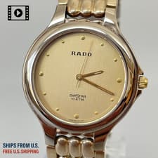 Rado DIASTAR 132.9569.3 [US Stock] Vintage Gold Dial Quartz Men's Watch *N.MINT