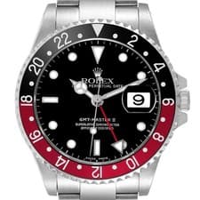 Rolex GMT Master II Steel Black Red Coke Bezel Mens Watch 16710