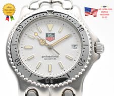 ▶️ [N MINT] TAG HEUER S/el S99.006E 37mm Quartz Men's Watch White Dial Date 200M