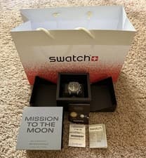 Omega X Swatch Mission To The Moon Moonswatch Moonsphase. New With Box & Papers