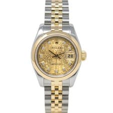 Rolex Lady-Datejust Gold & Steel 179163 Champagne Jubilee Diamond - Pre-owned
