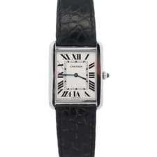 Cartier Tank Solo Stainless Steel 35mm Silver Dial Watch Ref# W1018355